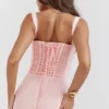 Syrah Midi-Kleid mit weichem Pfirsichfarbener Spitzenrücken Syrah Midi-Kleid mit weichem Pfirsichfarbener Spitzenrücken