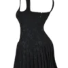 Talia – Schwarzes Plissee-Minikleid Talia – Schwarzes Plissee-Minikleid