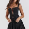 Talia – Schwarzes Plissee-Minikleid Talia – Schwarzes Plissee-Minikleid