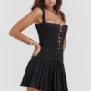 Talia – Schwarzes Plissee-Minikleid Talia – Schwarzes Plissee-Minikleid