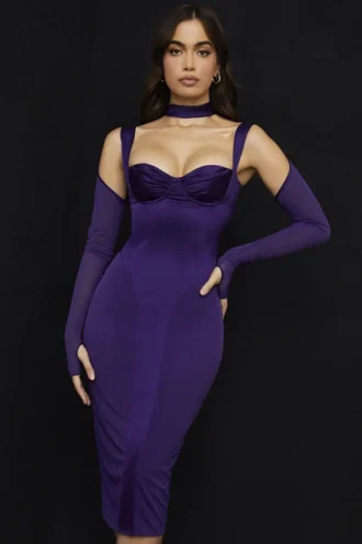 Talika Grape Korsetts-Midi-Kleid