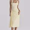 Tallulah Lemon Midi-Kleid aus Baumwolle mit Neckholder Tallulah Lemon Midi-Kleid aus Baumwolle mit Neckholder