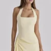 Tallulah Lemon Midi-Kleid aus Baumwolle mit Neckholder Tallulah Lemon Midi-Kleid aus Baumwolle mit Neckholder