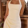 Tallulah Lemon Midi-Kleid aus Baumwolle mit Neckholder Tallulah Lemon Midi-Kleid aus Baumwolle mit Neckholder