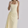 Tallulah Lemon Midi-Kleid aus Baumwolle mit Neckholder Tallulah Lemon Midi-Kleid aus Baumwolle mit Neckholder