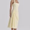 Tallulah Lemon Midi-Kleid aus Baumwolle mit Neckholder Tallulah Lemon Midi-Kleid aus Baumwolle mit Neckholder