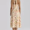 Tallulah Midi-Kleid aus Baumwolle mit Halterneck und Warm-Rose-Print Tallulah Midi-Kleid aus Baumwolle mit Halterneck und Warm-Rose-Print
