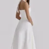 Tallulah – Weißes Midi-Kleid aus Baumwolle mit Neckholder Tallulah – Weißes Midi-Kleid aus Baumwolle mit Neckholder