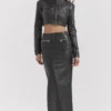 Tana – Maxirock aus schwarzem veganem Leder Tana – Maxirock aus schwarzem veganem Leder