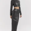Tana – Maxirock aus schwarzem veganem Leder Tana – Maxirock aus schwarzem veganem Leder