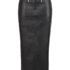 Tana – Maxirock aus schwarzem veganem Leder Tana – Maxirock aus schwarzem veganem Leder