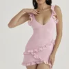 Tania Pink Quartz Rüschen-Minikleid Tania Pink Quartz Rüschen-Minikleid