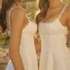 Tatiana Weißes Midi-Sommerkleid aus Baumwolle mit Broderie Anglaise Tatiana Weißes Midi-Sommerkleid aus Baumwolle mit Broderie Anglaise