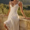 Tatiana Weißes Midi-Sommerkleid aus Baumwolle mit Broderie Anglaise Tatiana Weißes Midi-Sommerkleid aus Baumwolle mit Broderie Anglaise