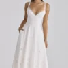 Tatiana Weißes Midi-Sommerkleid aus Baumwolle mit Broderie Anglaise Tatiana Weißes Midi-Sommerkleid aus Baumwolle mit Broderie Anglaise