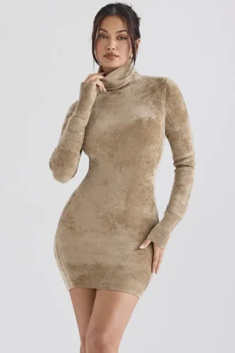 Taya Fawn Chenille-Minikleid