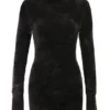 Taya Mini-Kleid aus Chenille in Anthrazit Taya Mini-Kleid aus Chenille in Anthrazit