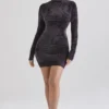 Taya Mini-Kleid aus Chenille in Anthrazit Taya Mini-Kleid aus Chenille in Anthrazit