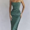 Teia Forest Drapiertes Midi-Korsetts-Kleid Teia Forest Drapiertes Midi-Korsetts-Kleid