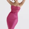 Teia Midi-Kleid mit drapiertem Korsett in Pink Teia Midi-Kleid mit drapiertem Korsett in Pink