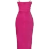 Teia Midi-Kleid mit drapiertem Korsett in Pink Teia Midi-Kleid mit drapiertem Korsett in Pink