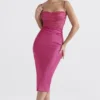 Teia Midi-Kleid mit drapiertem Korsett in Pink Teia Midi-Kleid mit drapiertem Korsett in Pink