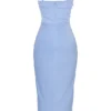 Teia Sky Drapiertes Midi-Korsetts-Kleid Teia Sky Drapiertes Midi-Korsetts-Kleid