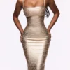 The Body Champagnerfarbenes Bandage-Maxikleid – Limited Edition The Body Champagnerfarbenes Bandage-Maxikleid – Limited Edition