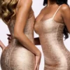 The Body Champagnerfarbenes Bandage-Maxikleid – Limited Edition The Body Champagnerfarbenes Bandage-Maxikleid – Limited Edition