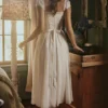 Thea Weißes Voile-Maxikleid mit Broderie Anglaise Thea Weißes Voile-Maxikleid mit Broderie Anglaise