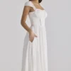 Thea Weißes Voile-Maxikleid mit Broderie Anglaise Thea Weißes Voile-Maxikleid mit Broderie Anglaise