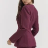 Theodora Weinroter Blazer mit tiefem V-Ausschnitt Theodora Weinroter Blazer mit tiefem V-Ausschnitt
