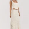 Therese Vintage-Maxirock aus cremefarbener Spitze Therese Vintage-Maxirock aus cremefarbener Spitze