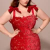 Tiff Holly – Maxikleid aus rotem Samt mit Spitze Tiff Holly – Maxikleid aus rotem Samt mit Spitze