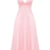 Tiffany Parisian Pink Satin A-Linien-Midi-Kleid Tiffany Parisian Pink Satin A-Linien-Midi-Kleid
