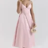 Tiffany Parisian Pink Satin A-Linien-Midi-Kleid Tiffany Parisian Pink Satin A-Linien-Midi-Kleid