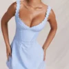 Tilly Blaues Minikleid mit Biesen Tilly Blaues Minikleid mit Biesen
