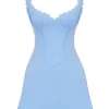 Tilly Blaues Minikleid mit Biesen Tilly Blaues Minikleid mit Biesen