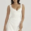Tilly Weißes Minikleid mit Biesen Tilly Weißes Minikleid mit Biesen