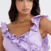 Tink Orchid Satin-Mini-Kleid mit Rüschen Tink Orchid Satin-Mini-Kleid mit Rüschen