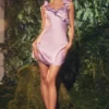 Tink Orchid Satin-Mini-Kleid mit Rüschen Tink Orchid Satin-Mini-Kleid mit Rüschen