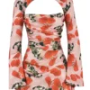 Toira Rose Print Drapiertes Korsetts-Kleid Toira Rose Print Drapiertes Korsetts-Kleid