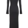 Tolani Maxikleid aus anthrazitfarbenem Kaschmirstrick Tolani Maxikleid aus anthrazitfarbenem Kaschmirstrick