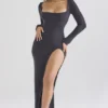 Tolani Maxikleid aus anthrazitfarbenem Kaschmirstrick Tolani Maxikleid aus anthrazitfarbenem Kaschmirstrick