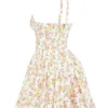 Valentia Mini-Halter-Kleider aus Baumwolle mit „Ivory Meadow“-Print Valentia Mini-Halter-Kleider aus Baumwolle mit „Ivory Meadow“-Print