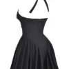 Valentia Schwarzes Neckholder-Minikleid Valentia Schwarzes Neckholder-Minikleid