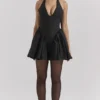 Valentia Schwarzes Neckholder-Minikleid Valentia Schwarzes Neckholder-Minikleid