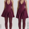 Valentia Weinrotes Neckholder-Minikleid Valentia Weinrotes Neckholder-Minikleid
