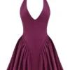 Valentia Weinrotes Neckholder-Minikleid Valentia Weinrotes Neckholder-Minikleid