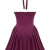 Valentia Weinrotes Neckholder-Minikleid Valentia Weinrotes Neckholder-Minikleid